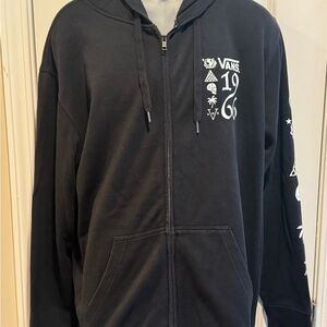 Vans Black Hoodie with White Graphics
